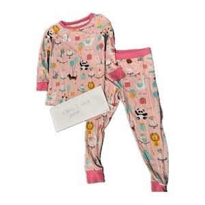 Little Sleepies | OG Pink Birthday Animals | 2T